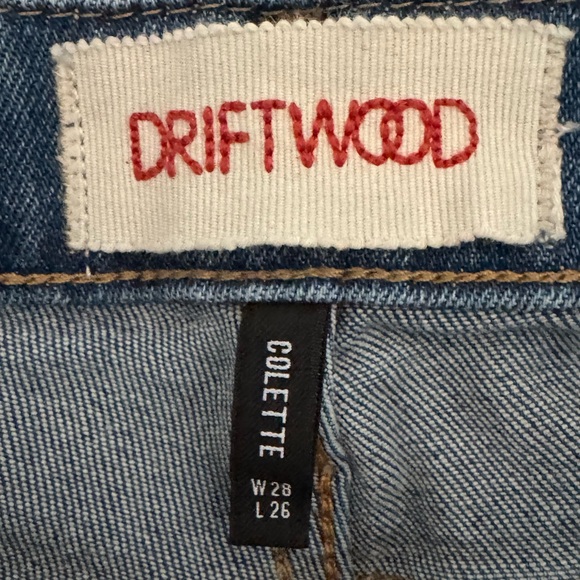 DRIFTWOOD Colette Embroidered Cropped Straight Leg Jeans / Size 28 - Picture 3 of 6